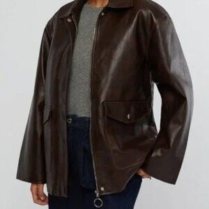 WeWoreWhat Medium Vegan Leather Vintage Jacket